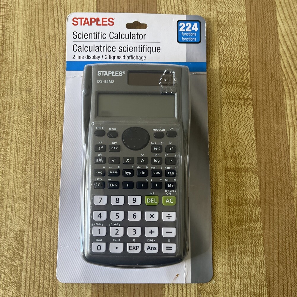 Staples DS 82MS Calculator with Cover Tested Working 2 Line Display.